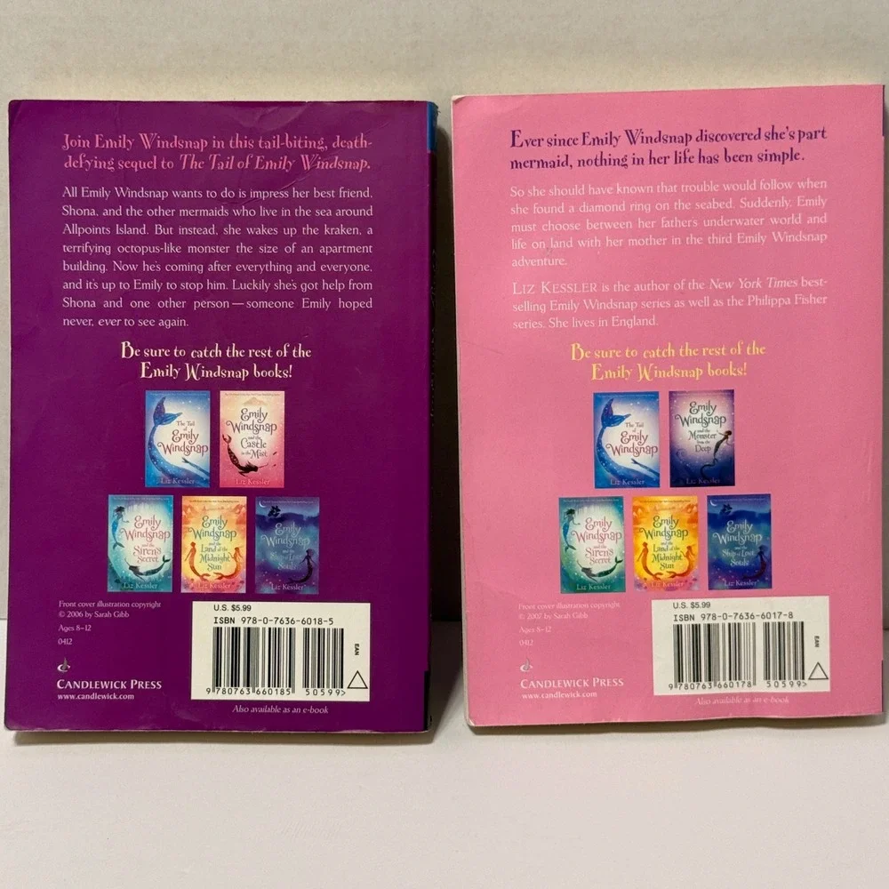 Emily Windsnap Books 2 & 3 Liz Kessler‎ Monster from Deep Castle in Mist Lot *